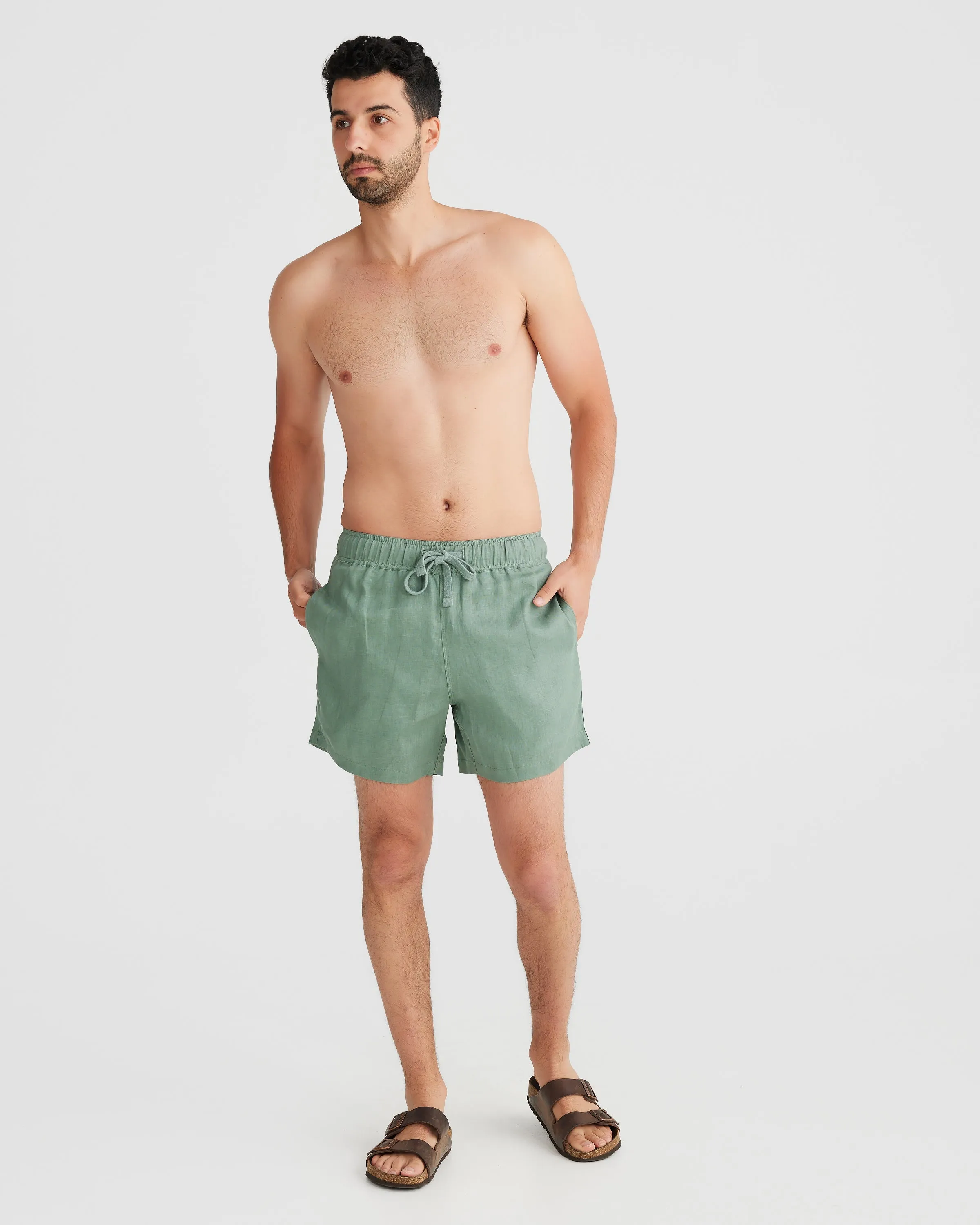 Linen Shorts Khaki