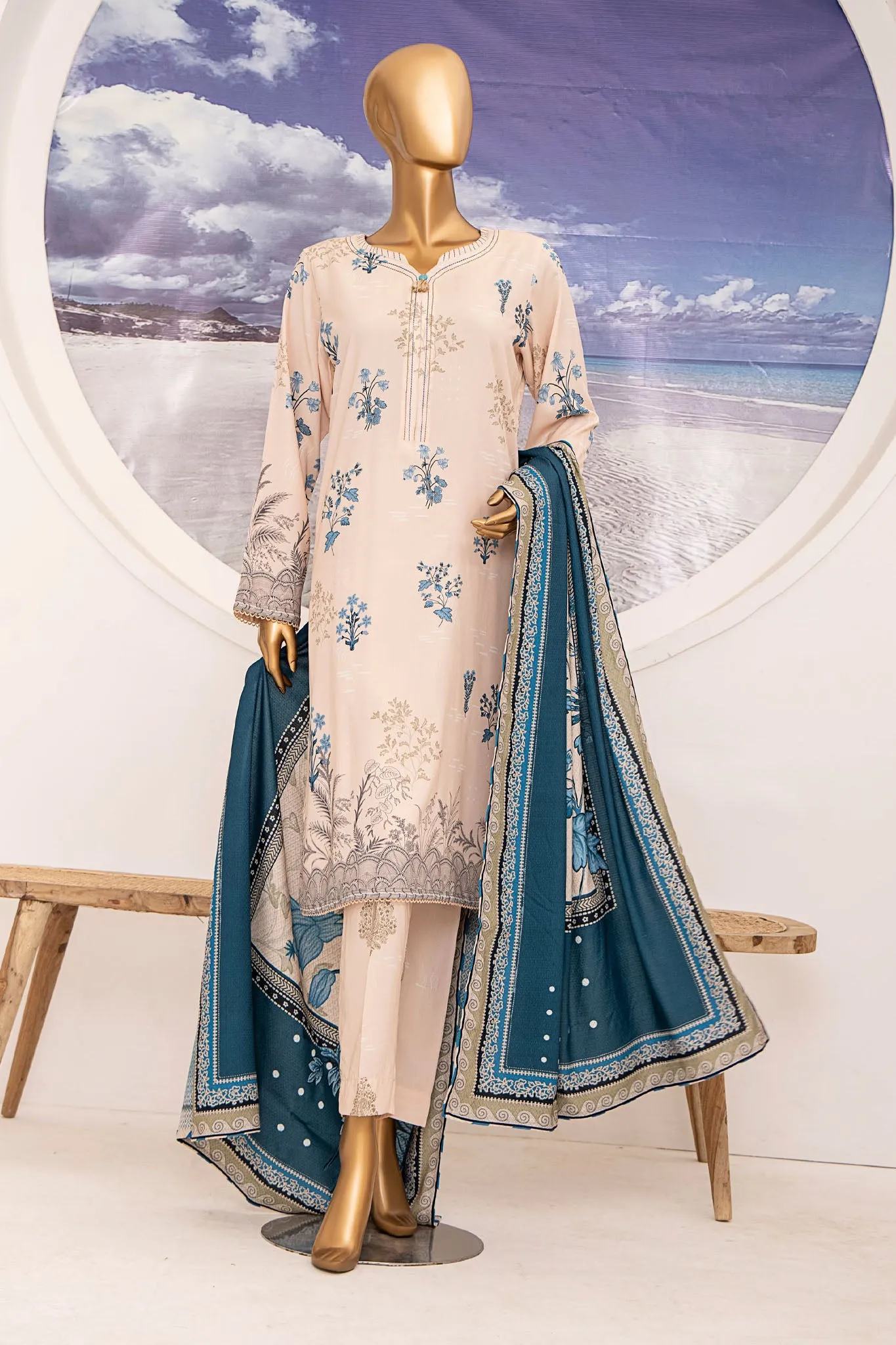 Linen Wintry By HZ Unstitched 3 Piece Printed Linen Vol-02 Collection'2024-LWS-1158