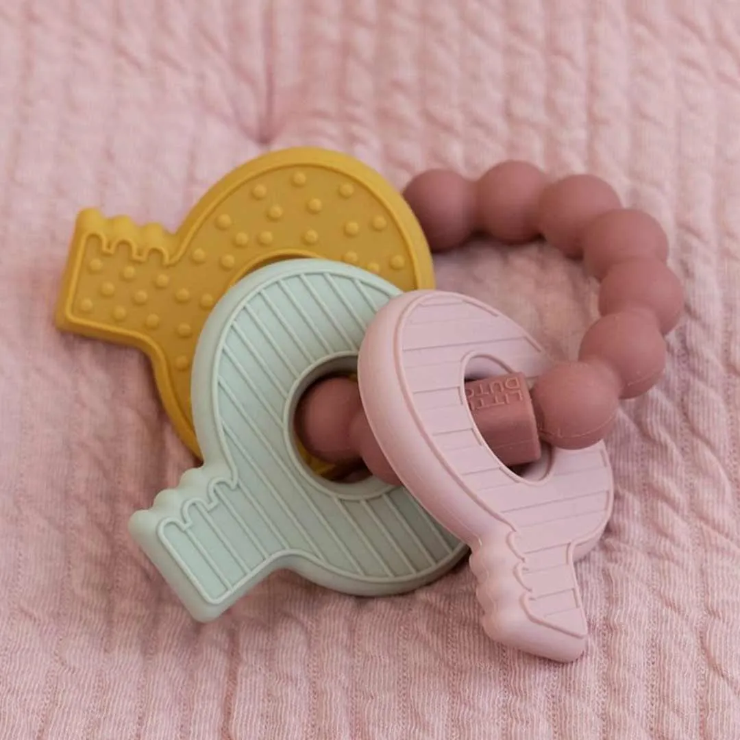 Little Dutch Silicone Teething Keychain - Pink