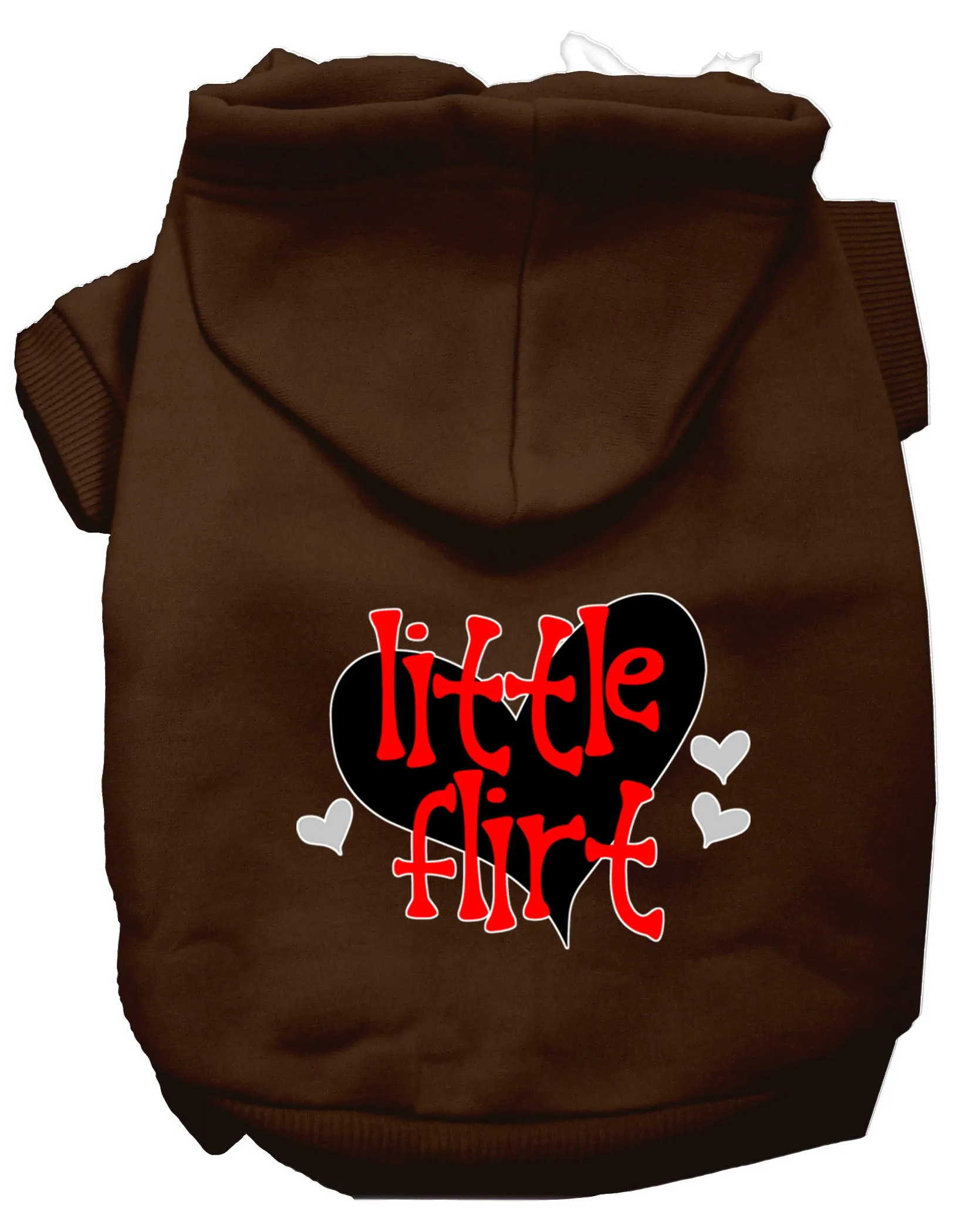 Little Flirt Screen Print Dog Hoodie Brown M