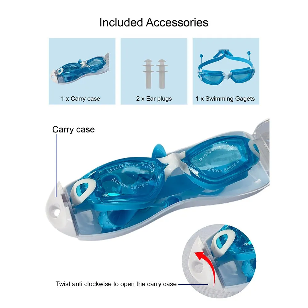 Little Surprise Box X Factor V protected Unisex Swimming Goggles with attached Ear Plugs for Teens