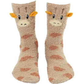 Living Royal Fuzzy Crew Slipper Socks – Giraffe