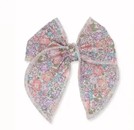 Livy Lou Pink & Blue Floral Liberty MICHELLE Fable Hair Bow