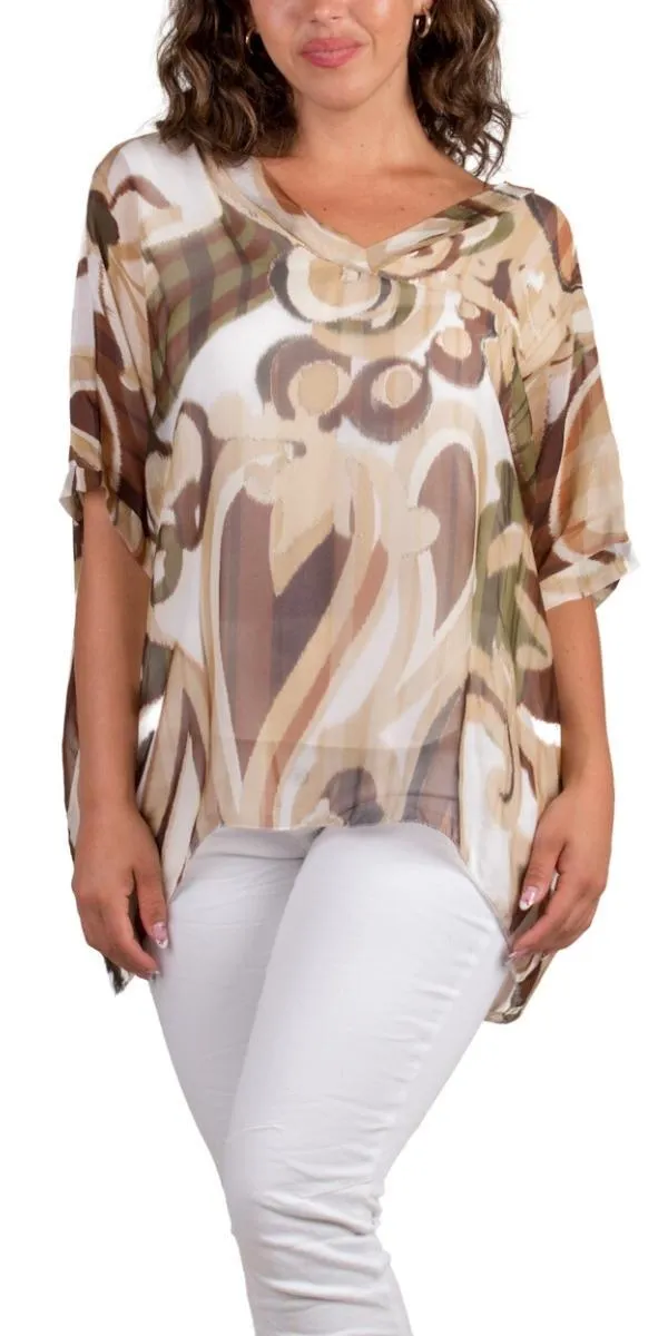 Lizane Swirl Print Blouse