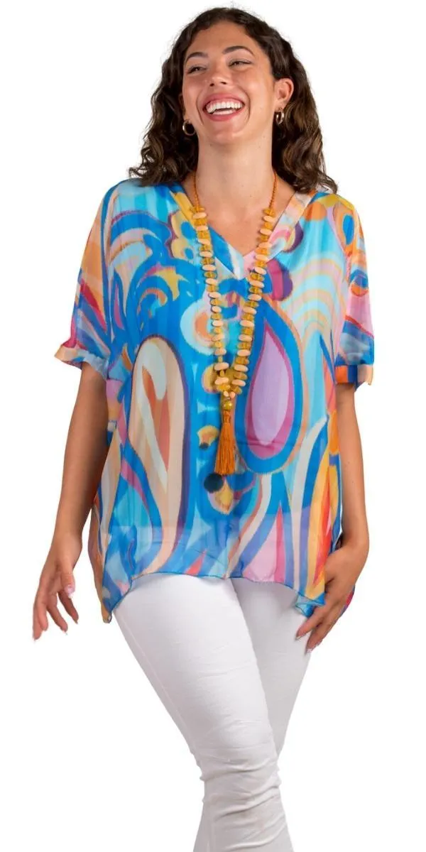 Lizane Swirl Print Blouse