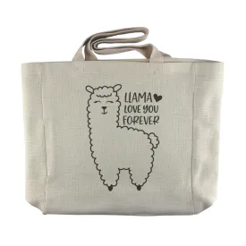 Llama Love You Forever | Reusable Canvas Grocery Tote