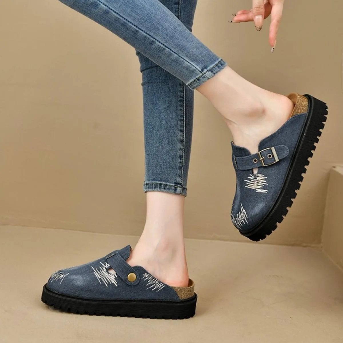 Loafers Suede Round Toe Platform Shoes