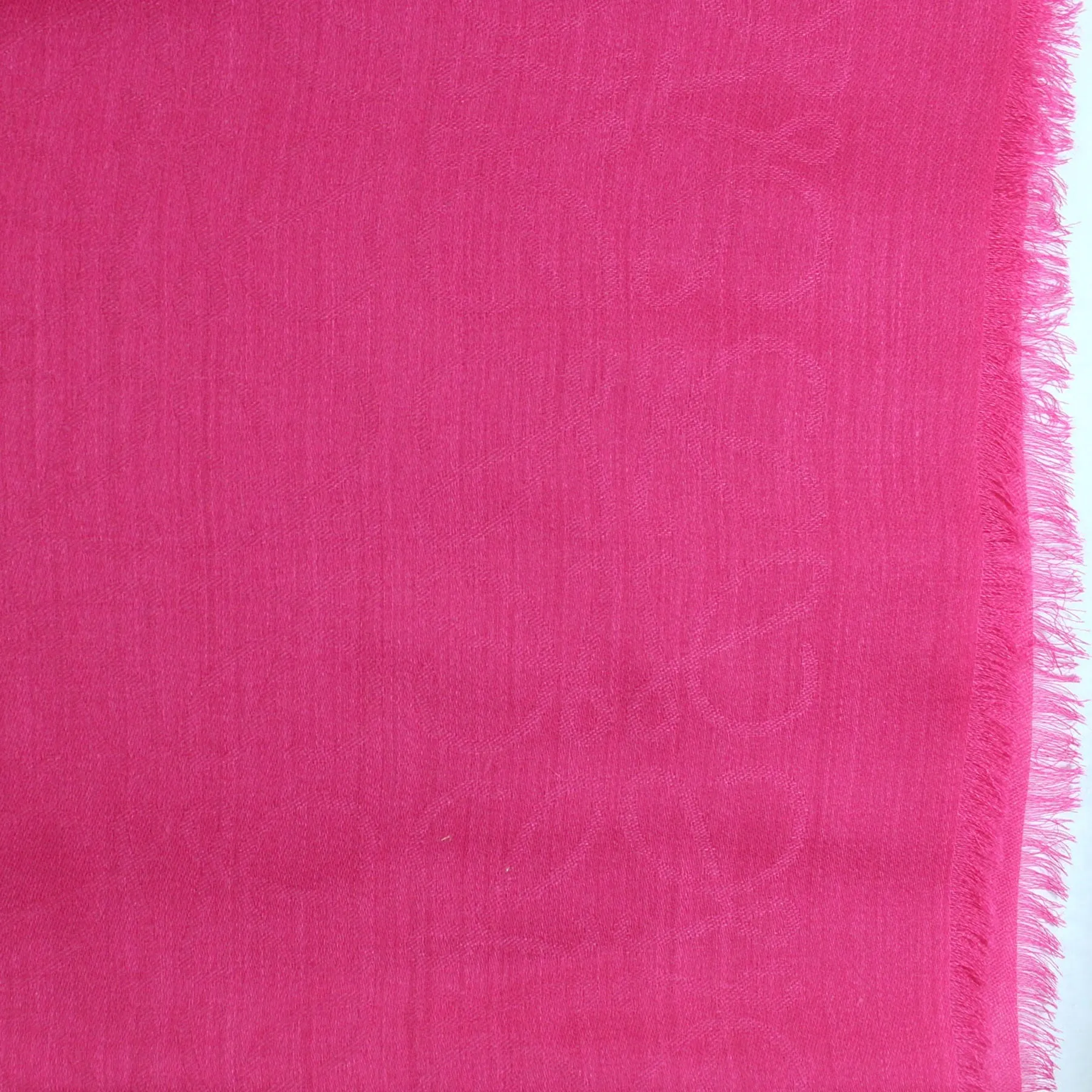 Loewe Scarf Fuchsia Solid Anagram - Wool Silk Cashmere Shawl