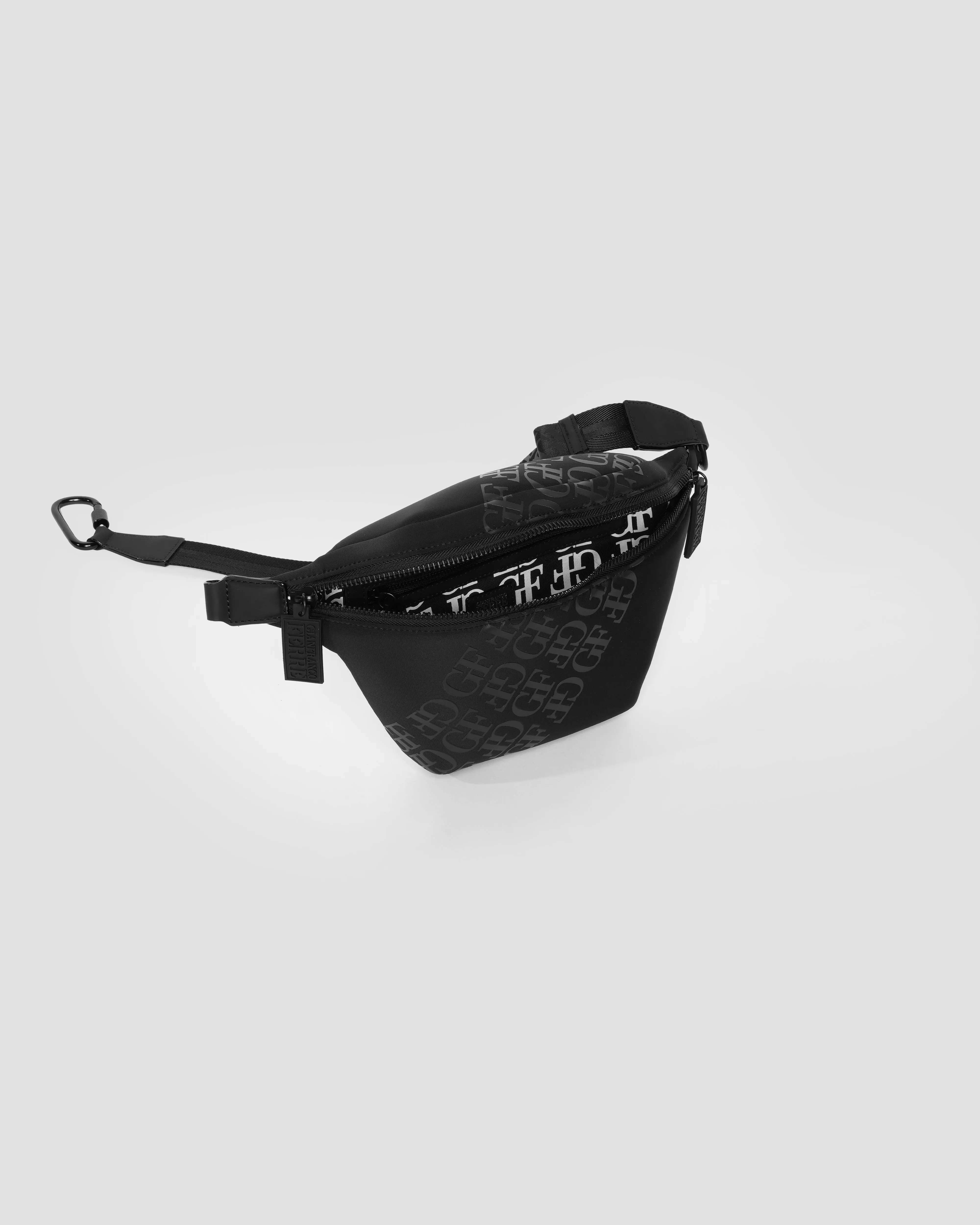 Logo Print Black Belt Bag