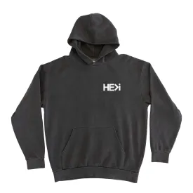 LOGO PULLOVER HOODIE IN PIGMENT BLACK