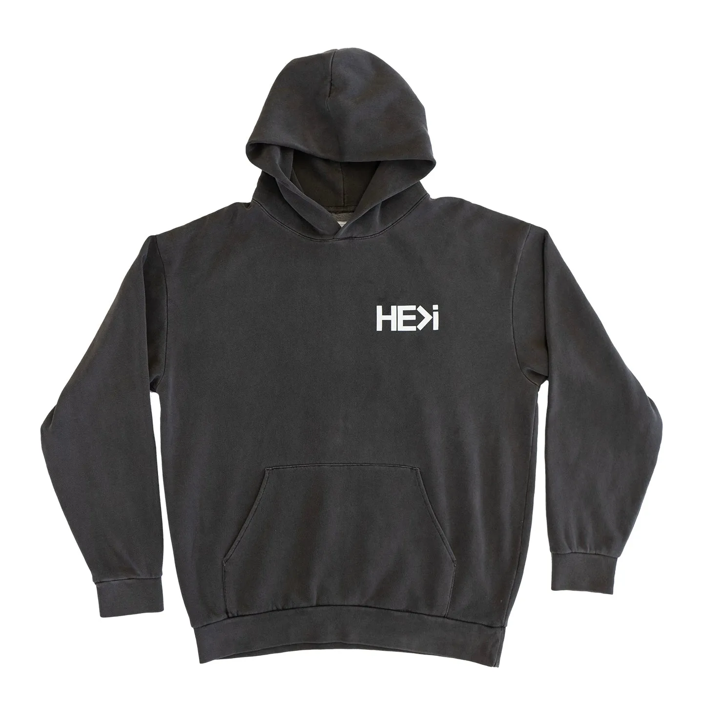 LOGO PULLOVER HOODIE IN PIGMENT BLACK