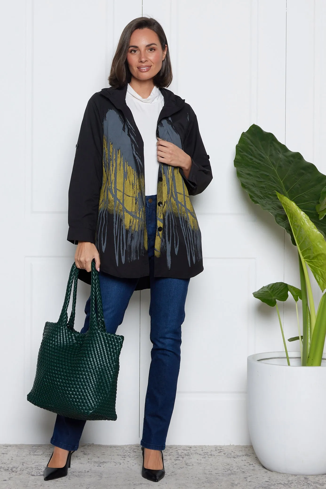 Lois Woven Bag & Clutch  - Bottle Green