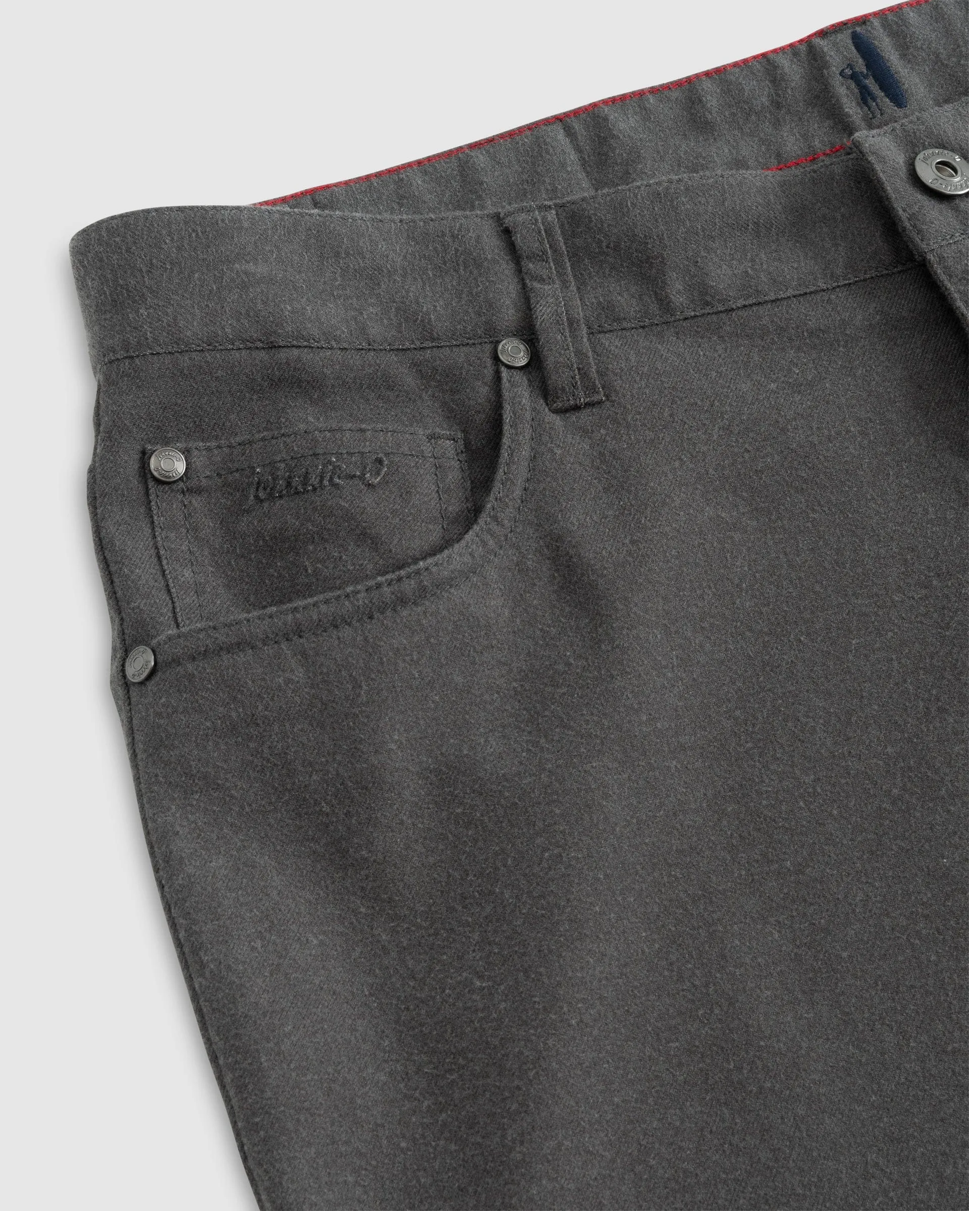 London Brushed Twill Flannel Pant in Charcoal by Johnnie-O