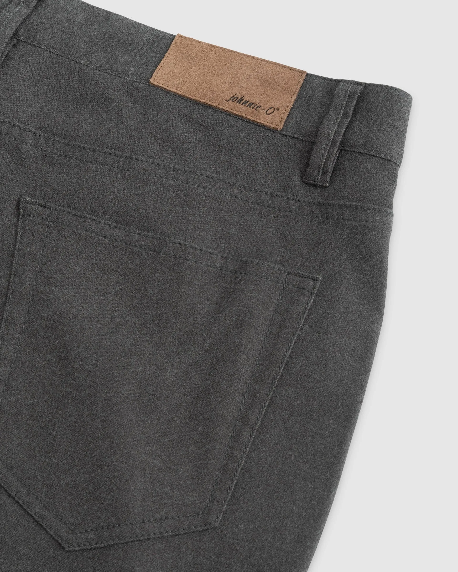 London Brushed Twill Flannel Pant in Charcoal by Johnnie-O