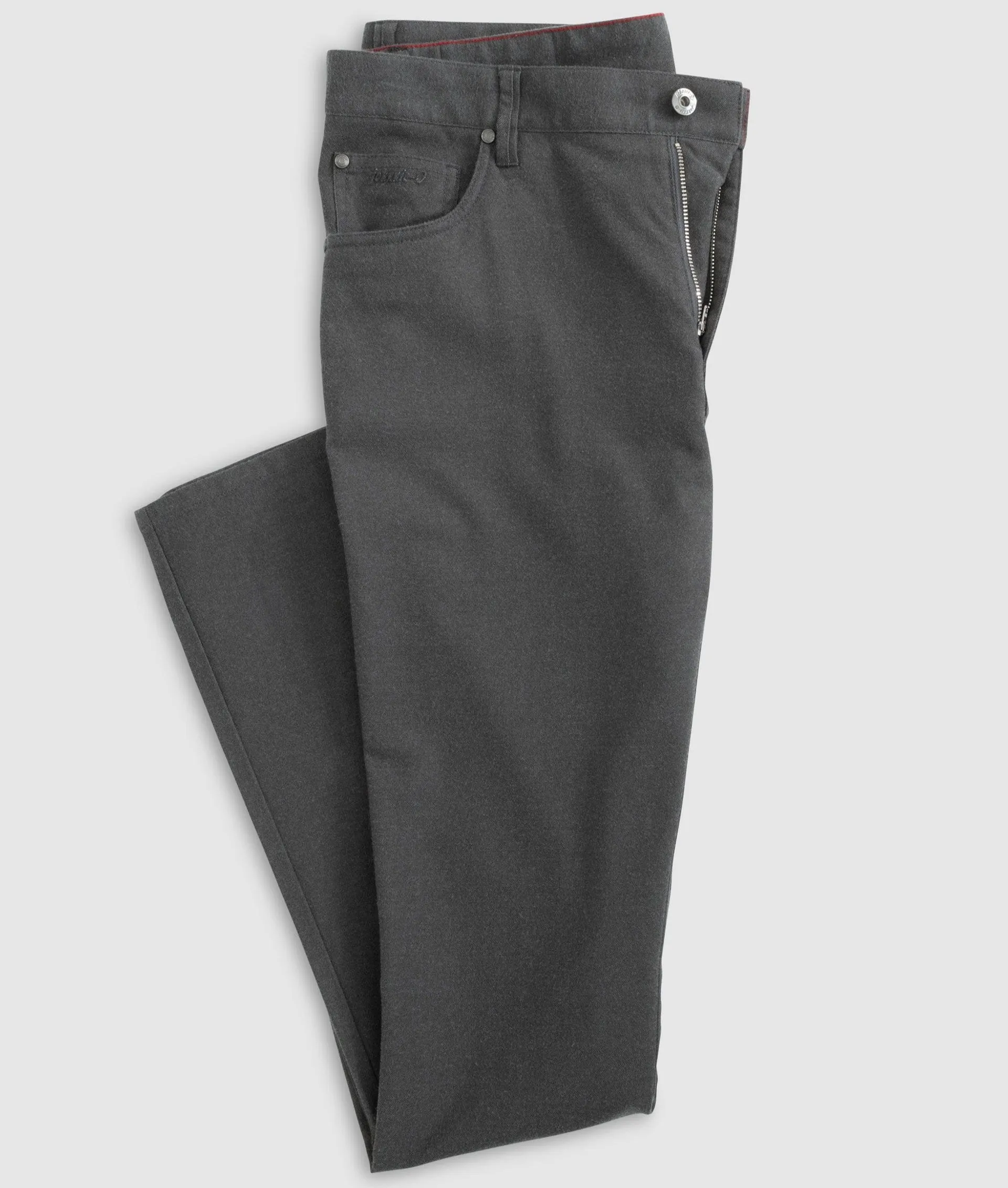 London Brushed Twill Flannel Pant in Charcoal by Johnnie-O