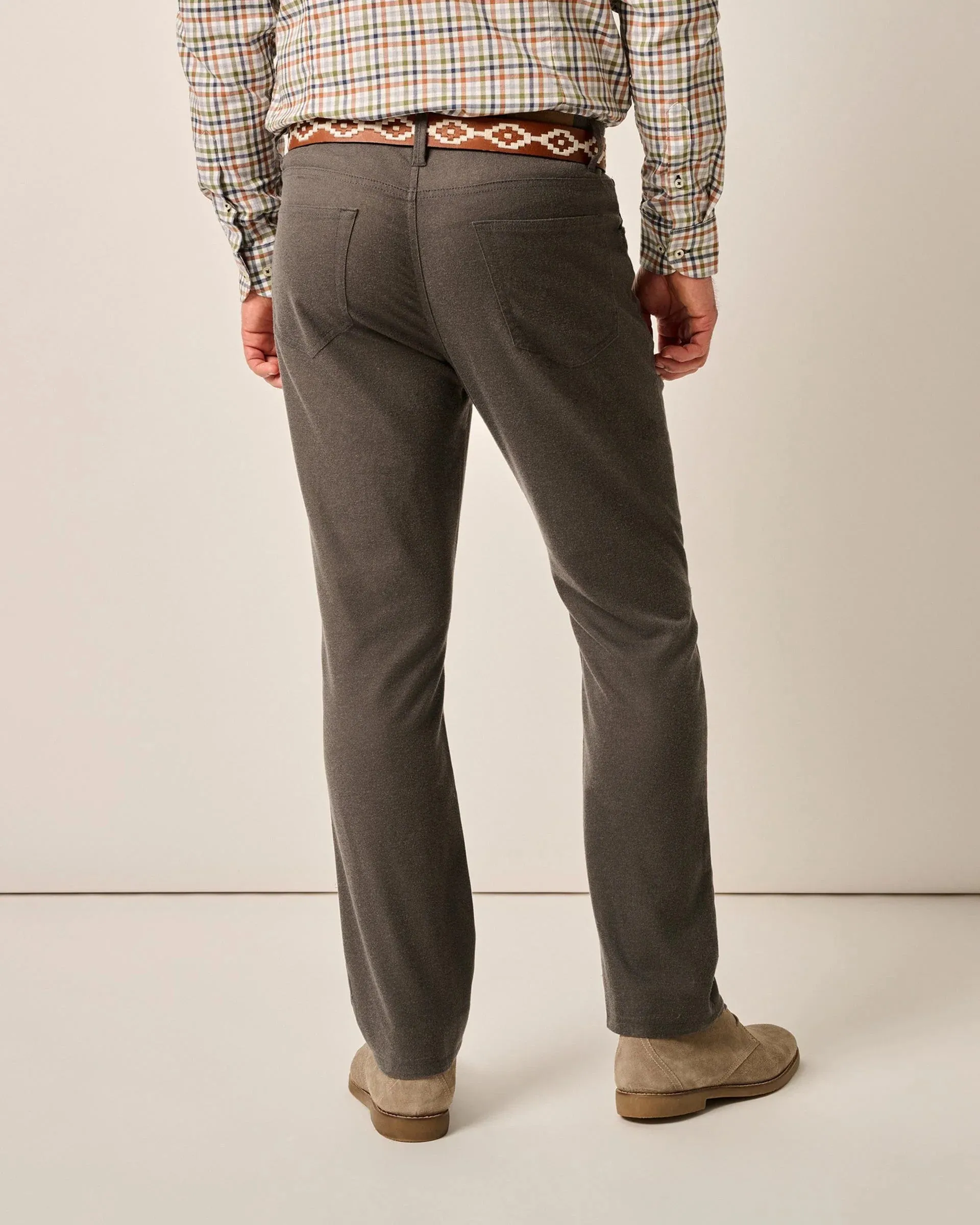 London Brushed Twill Flannel Pant in Charcoal by Johnnie-O