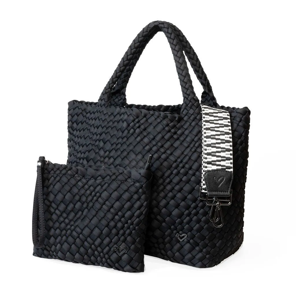 London Large Woven Tote - Black Onyx