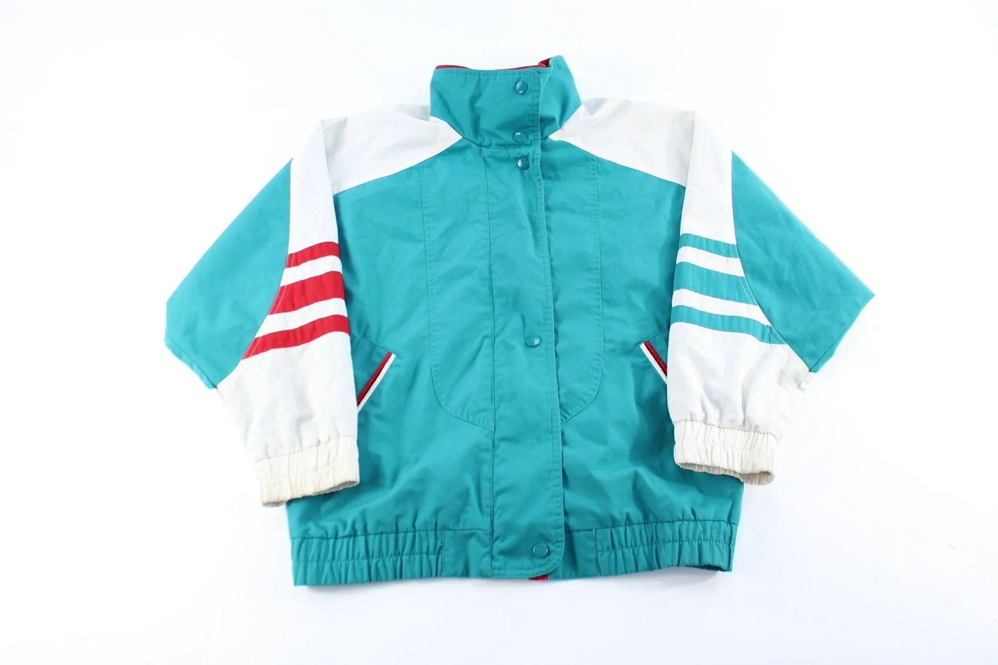 London Towne Aqua, Red, White Zip Up Jacket