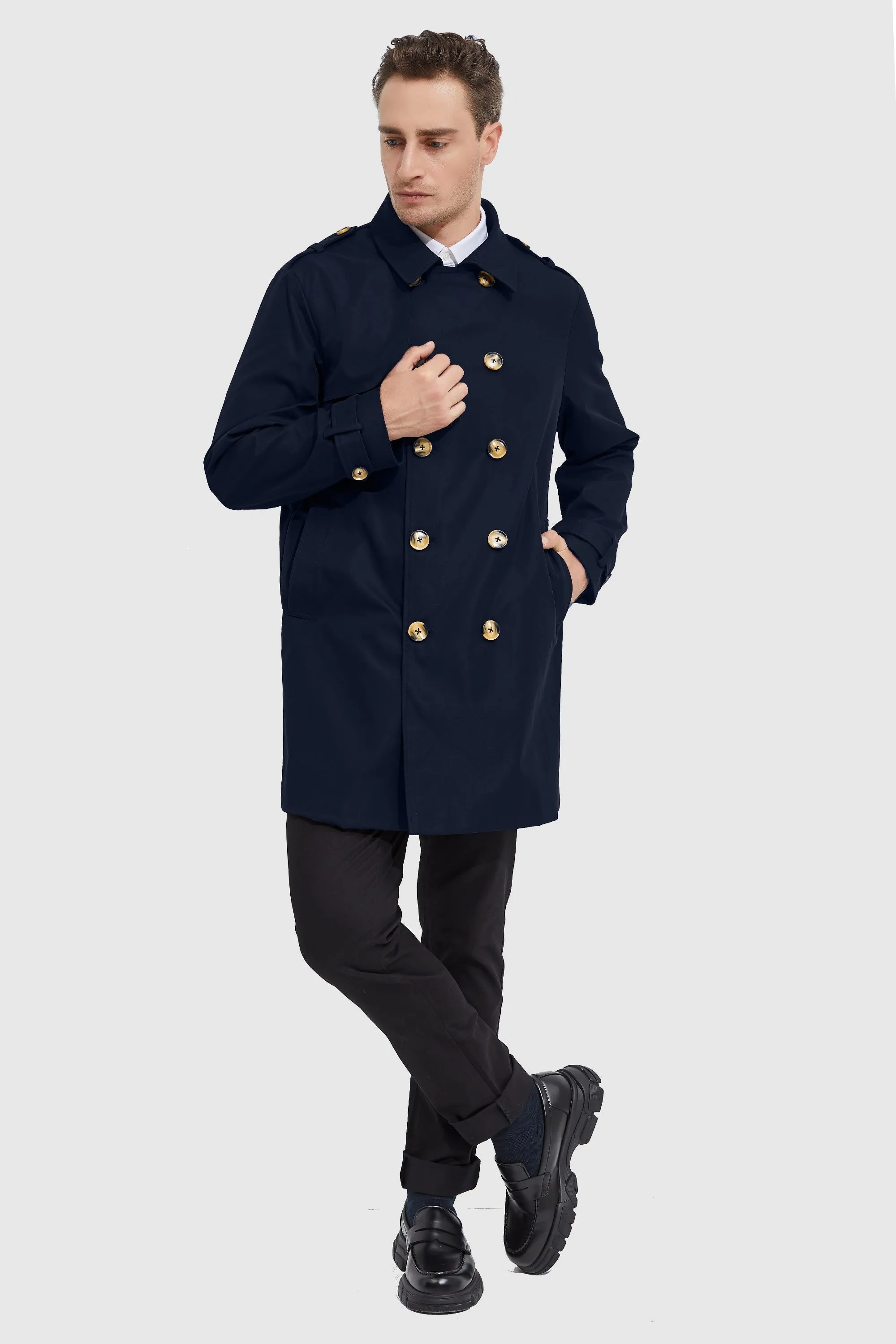 Long Double Breasted Trench Coat