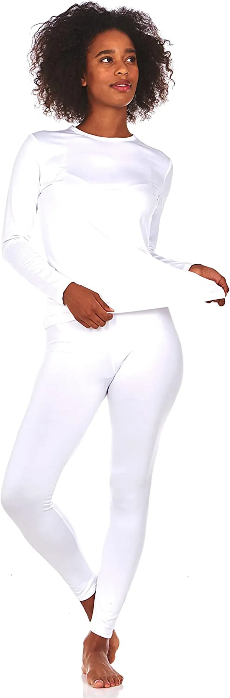 Long Johns Thermal Underwear for Women Fleece Lined Base Layer Pajama Set Cold Weather