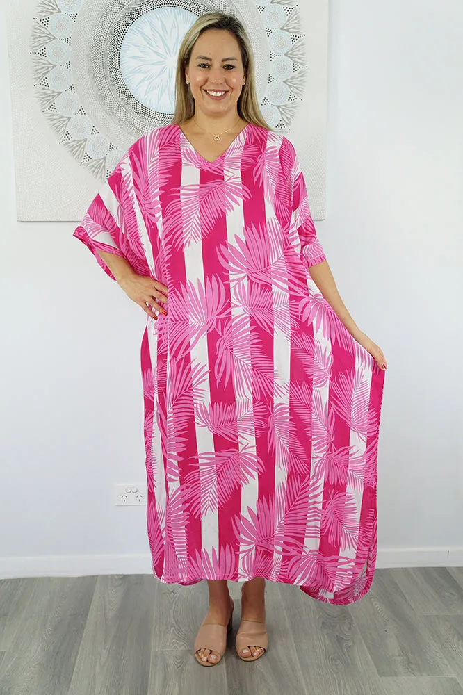 Long Kaftan "Leaf-Stripe"