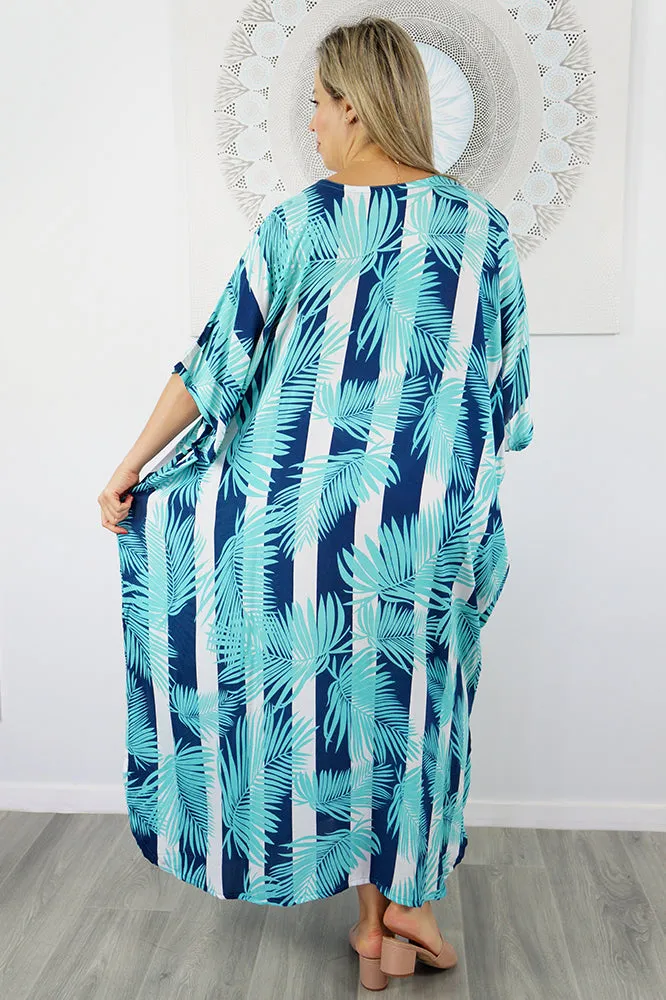 Long Kaftan "Leaf-Stripe"