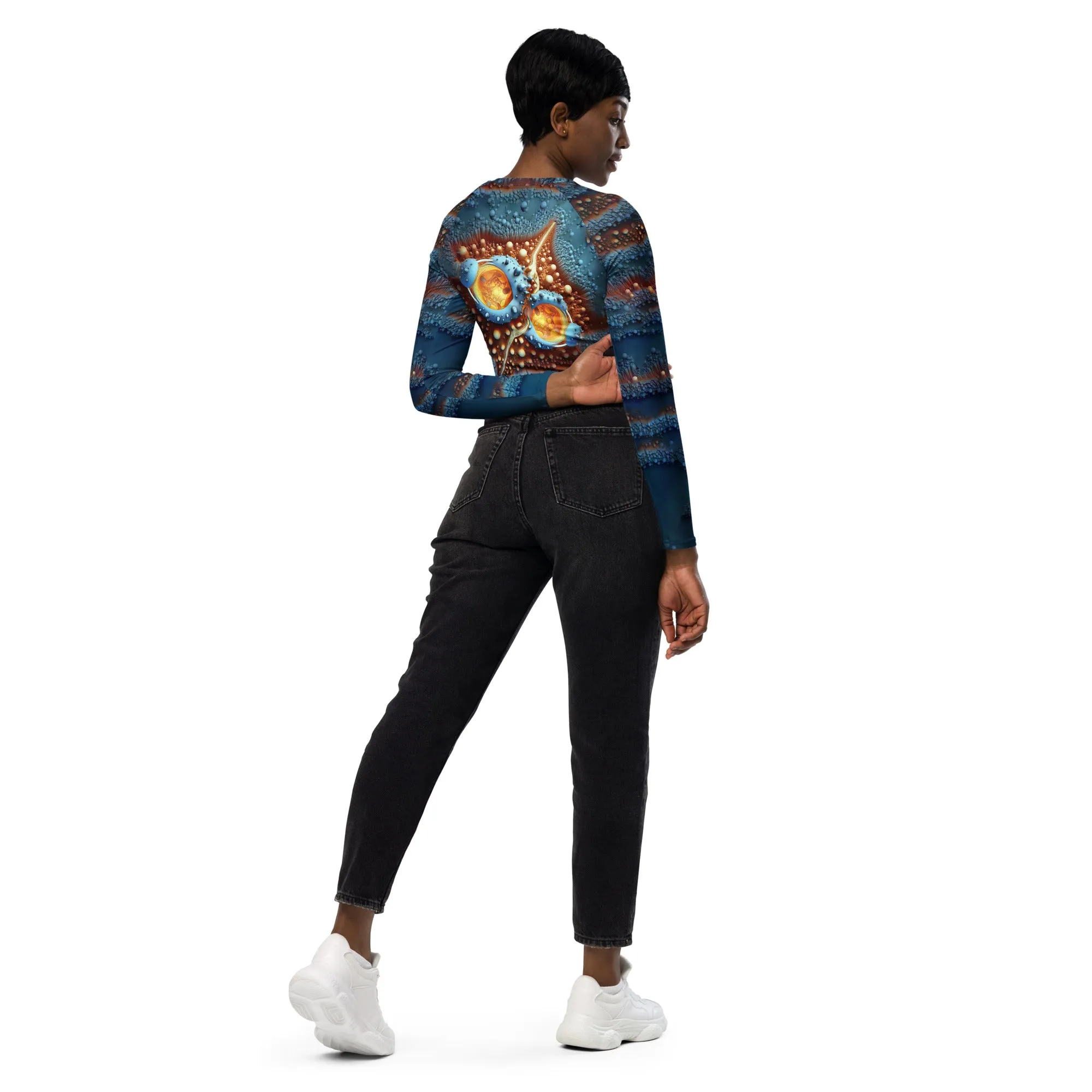 Long-Sleeve Crop Top Volcano Cells