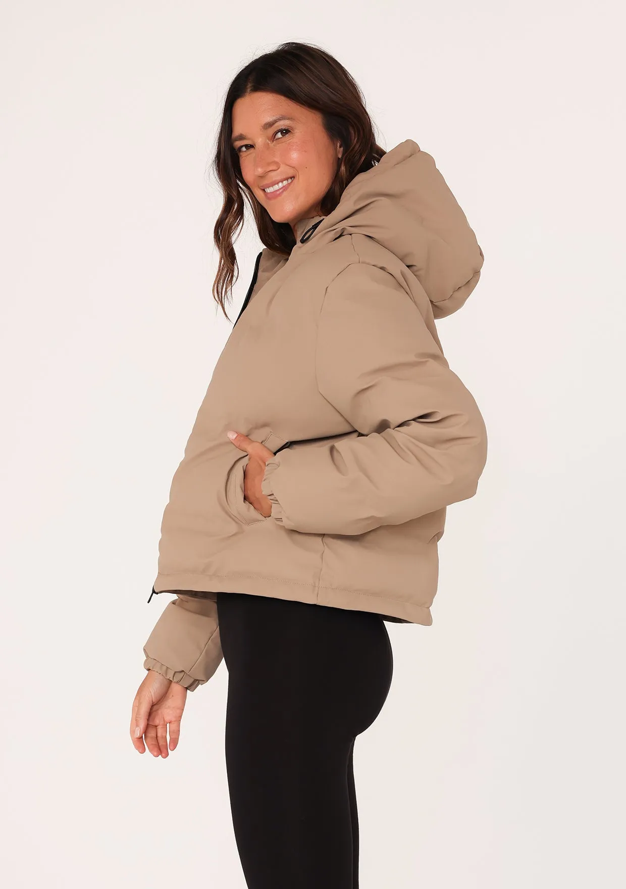 Long Sleeve Zip-Up Hooded Puffer Jacket