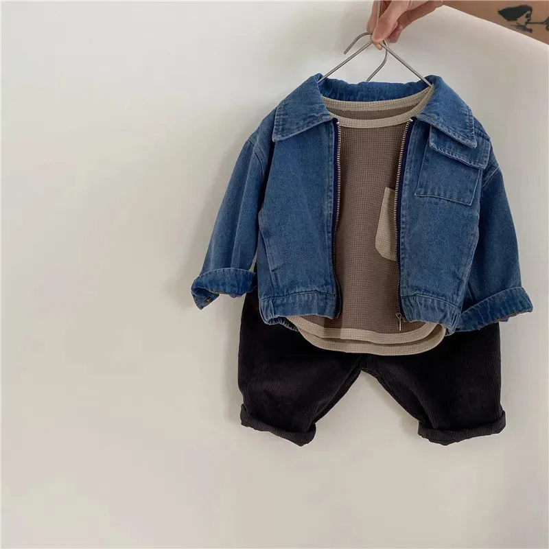 Long-Sleeved Loose Retro Denim Jacket