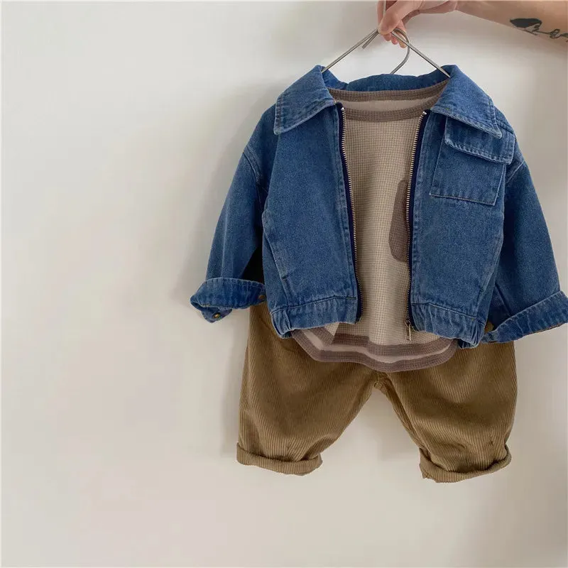 Long-Sleeved Loose Retro Denim Jacket