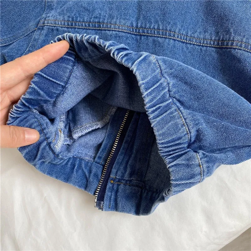 Long-Sleeved Loose Retro Denim Jacket