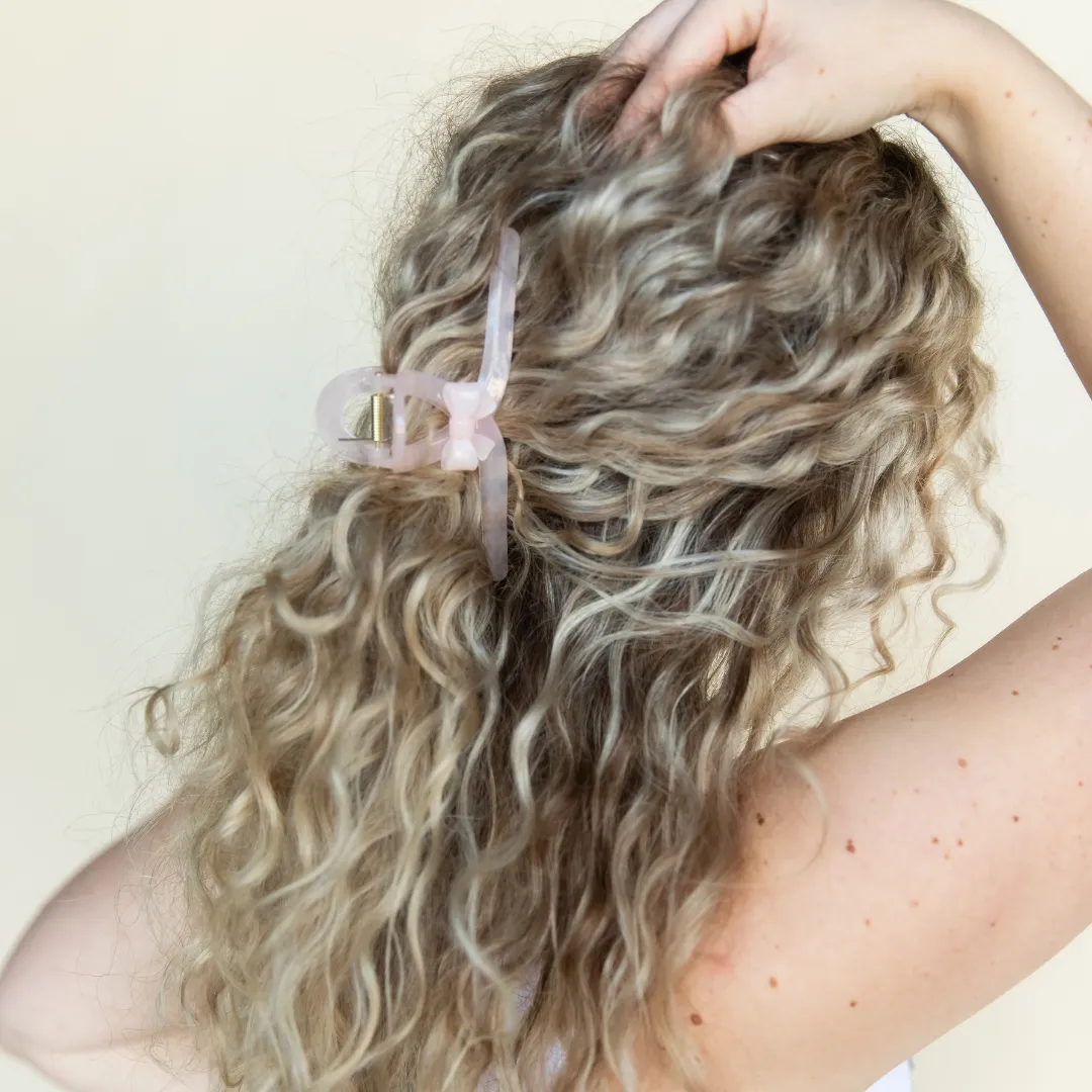 Looped Clip - Matte Pink Bow