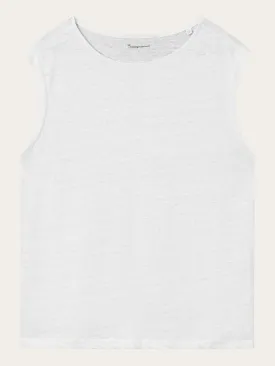 Loose fold up linen t-shirt - Bright White