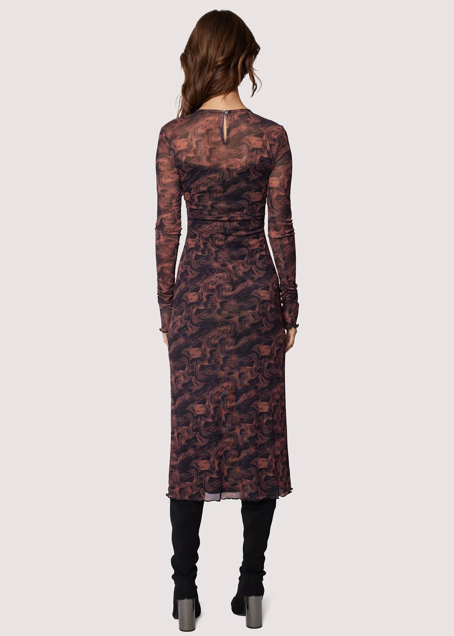 LOS Contessa Midi Dress in Copper & Black