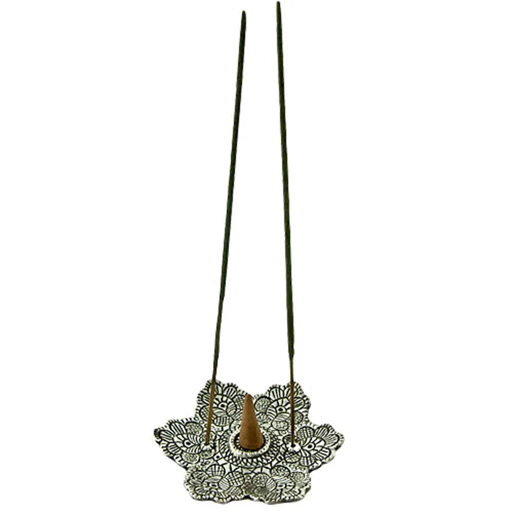 Lotus Aluminum Incense Stick / Cone Burner 4"