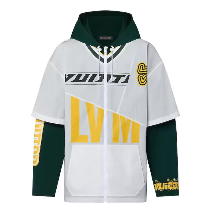 Louis Vuitton Patchwork Baseball Jersey Windbreaker Green White