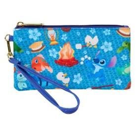 Loungefly - Lilo & Stitch - Camping Cuties All-over-print Nylon Wristlet