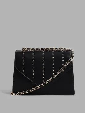 LOV Black Embellished Sling Bag