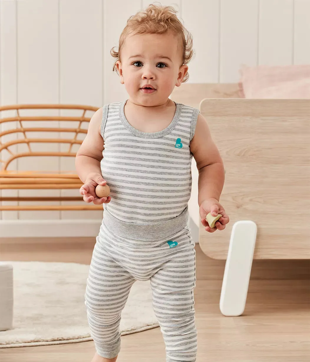 Love To Dream Cotton Leggings - Grey Stripe