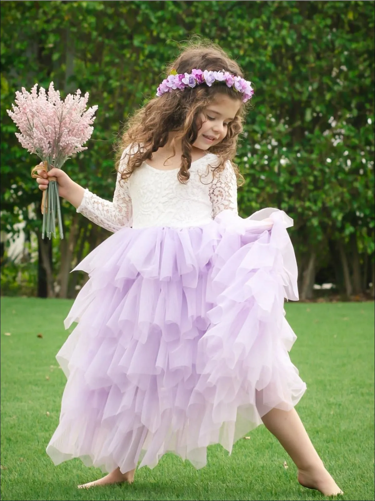 Loving My Lacey Cascading Tulle Holiday Dress