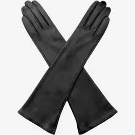 Lucia (black) - Italian unlined 12-button length leather opera gloves