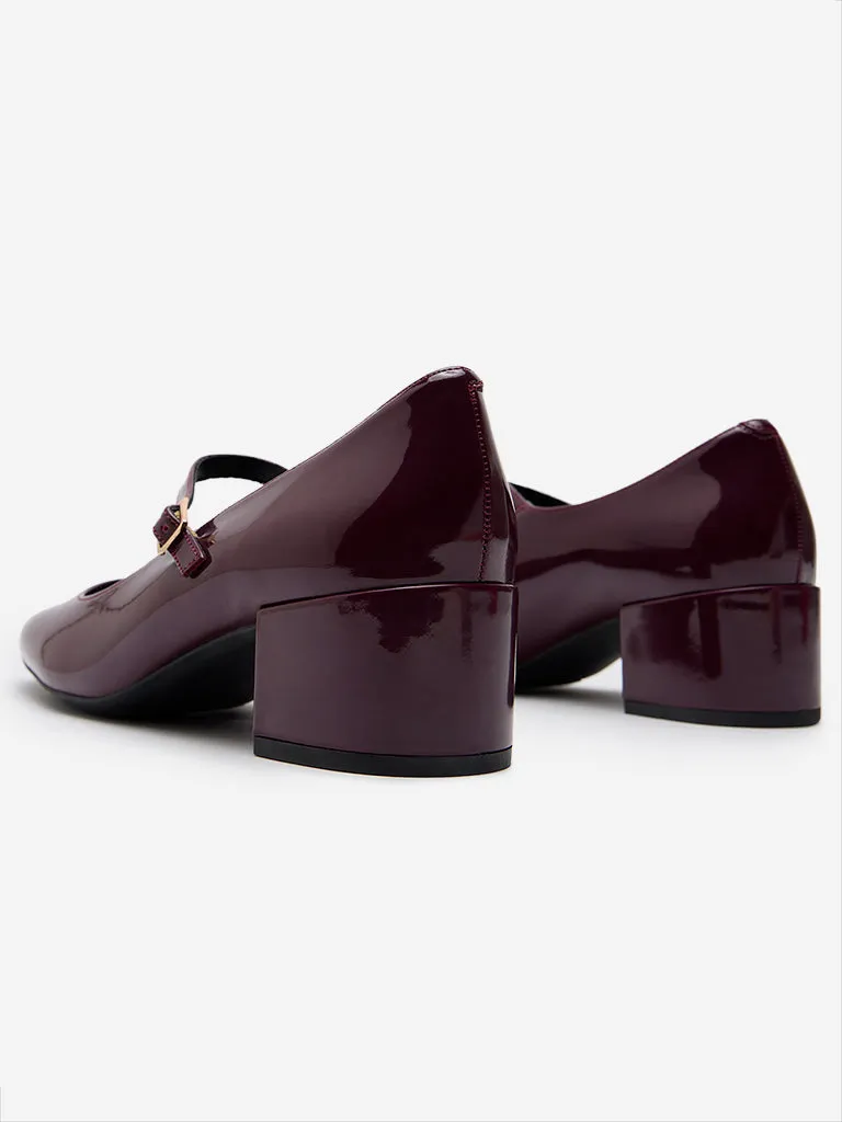 LUNA BLU Burgundy Belted Pump Shoes