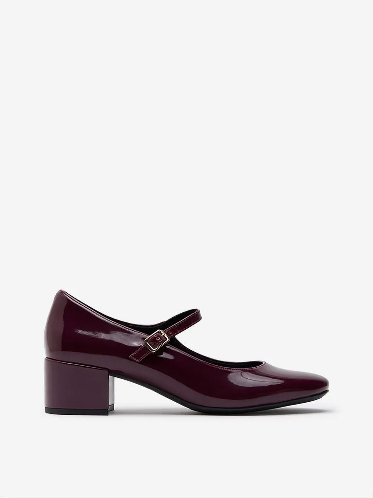 LUNA BLU Burgundy Belted Pump Shoes