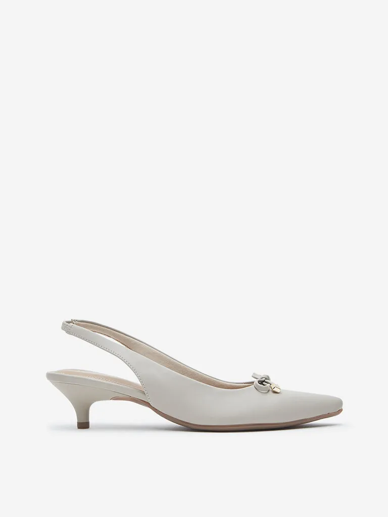 LUNA BLU Ivory Bow-Detailed Heeled Shoes