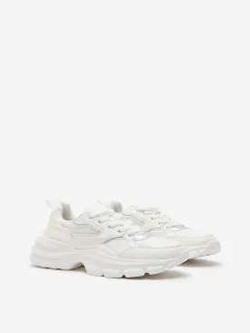 LUNA BLU White Lace-Up Chunky Sneakers