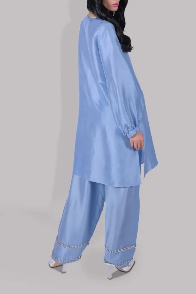 Luxe Edit '23 - Blue Bell Raw Silk Tunic Set