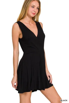 Luxe Surplice Romper (black)