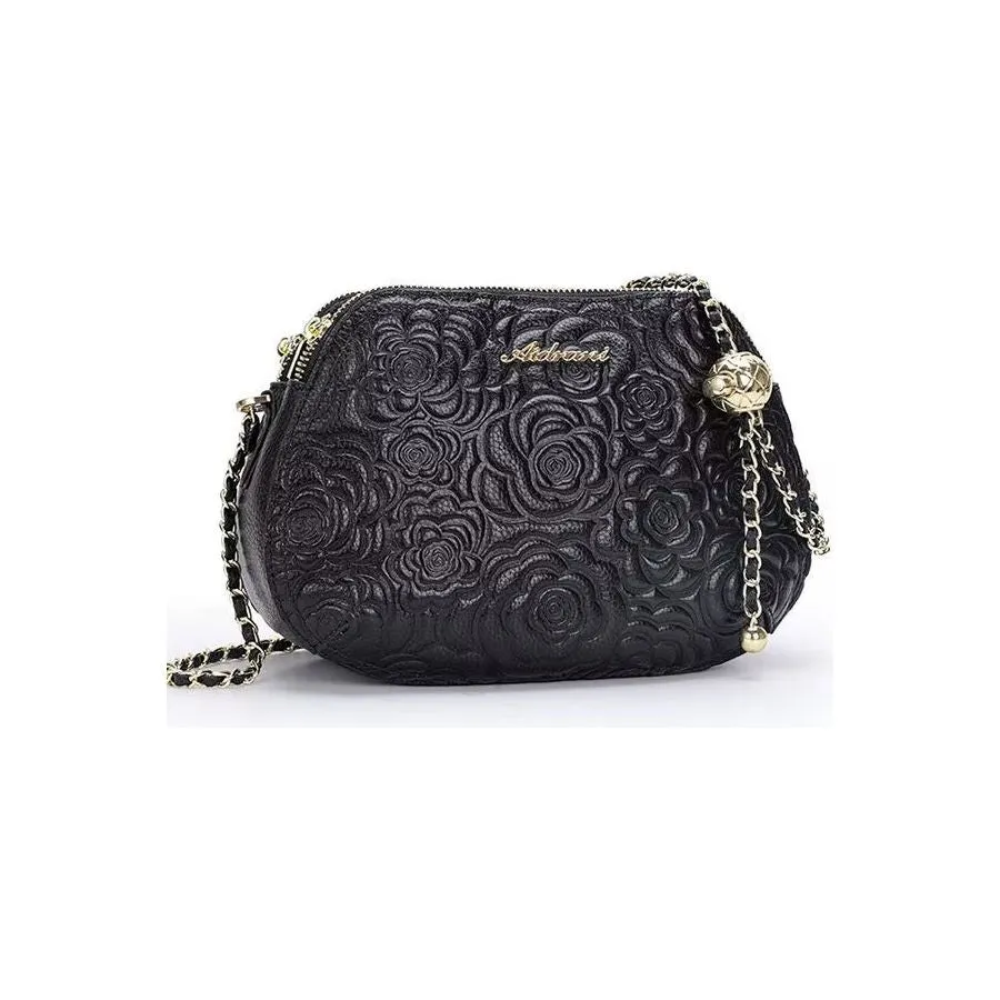 LuxeLeather Shell Pattern Statement Handbag