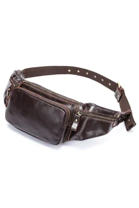 Luxury Leather Pillow Waist Messenger Bag