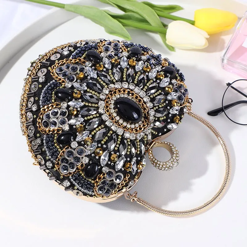 Luxy Moon Vintage Black Evening Clutch Bags Ladies Box Party Handbags Purses